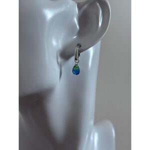 S925 Zircon Blue-Green Water-Drop Earrings